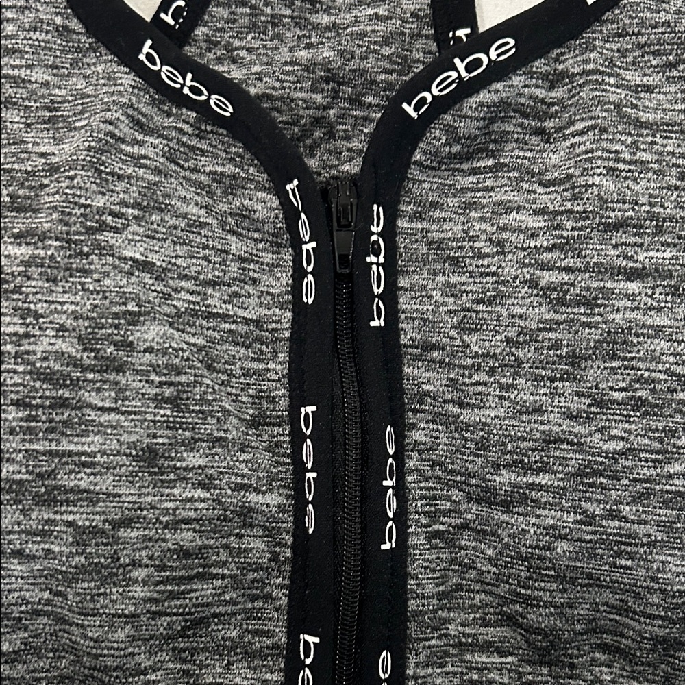 Bebe Charcoal Sports Bra with Black Trim - Picture 2 of 5